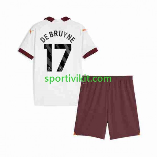 Completo da calcio Bambini Manchester City Kevin De Bruyne 17 Maglia Seconda 2023-2024 Manica Corta