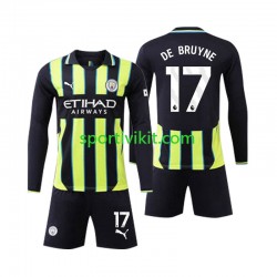 Completo da calcio Bambini Manchester City Kevin De Bruyne 17 Maglia Seconda 2024-2025 Manica Lunga