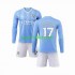 Completo da calcio Bambini Manchester City Kevin De Bruyne 17 Maglia Prima 2023-2024 Manica Lunga