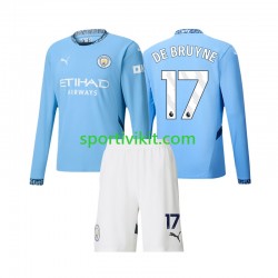 Completo da calcio Bambini Manchester City Kevin De Bruyne 17 Maglia Prima 2024-2025 Manica Lunga