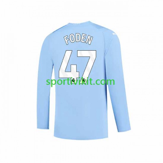 Manchester City Phil Foden 47 Uomo Maglia Prima 2023-2024 Manica Lunga