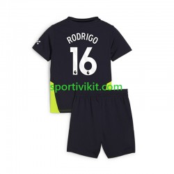 Completo da calcio Bambini Manchester City RODRIGO 16 Maglia Seconda 2024-2025 Manica Corta