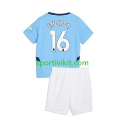 Completo da calcio Bambini Manchester City RODRIGO 16 Maglia Prima 2024-2025 Manica Corta