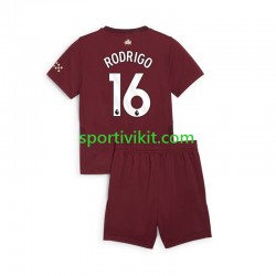 Completo da calcio Bambini Manchester City RODRIGO 16 Maglia Terza 2024-2025 Manica Corta