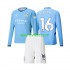 Completo da calcio Bambini Manchester City Rodri 16 Maglia Prima 2024-2025 Manica Lunga