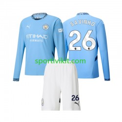 Completo da calcio Bambini Manchester City Savinho 26 Maglia Prima 2024-2025 Manica Lunga