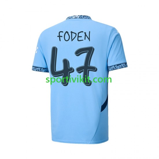 Manchester City UCL Font FODEN 47 Uomo Maglia Prima 2024-2025 Manica Corta