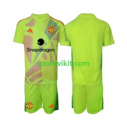 Completo da calcio Bambini Manchester United Portiere Maglia Seconda 2024-2025 Manica Corta