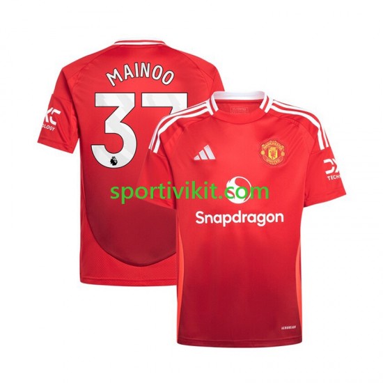 Manchester United Kobbie Mainoo 37 Rosso Uomo Maglia Prima 2024-2025 Manica Corta