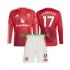 Completo da calcio Bambini Manchester United Alejandro Garnacho 17 Maglia Prima 2024-2025 Manica Lunga