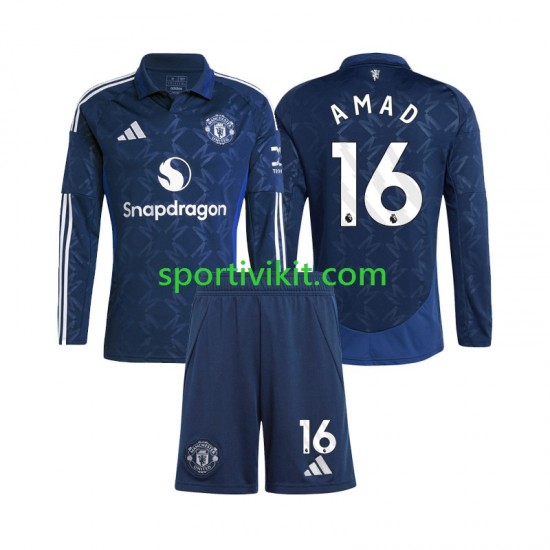 Completo da calcio Bambini Manchester United Amad 16 Maglia Prima 2024-2025 Manica Lunga Completo da calcio Bambini Manchester United Amad 16 Maglia Prima 2024-2025 Manica Lunga