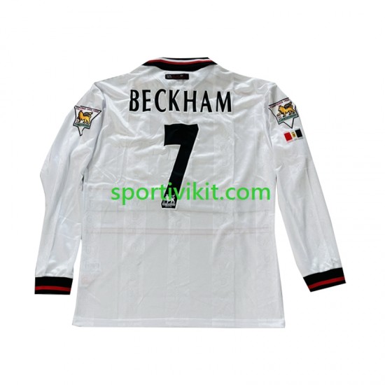 Manchester United Beckham 7 Retro 1998-1999 Uomo Maglia Seconda Manica Lunga Manchester United Beckham 7 Retro 1998-1999 Uomo Maglia Seconda Manica Lunga