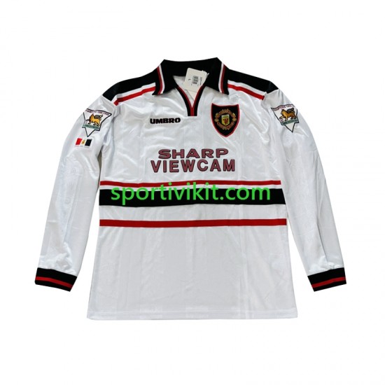 Manchester United Beckham 7 Retro 1998-1999 Uomo Maglia Seconda Manica Lunga
