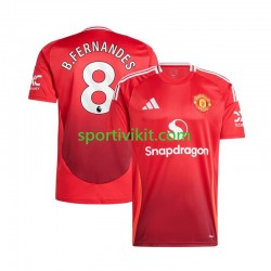 Manchester United Bruno Fernandes 8 Rosso Uomo Maglia Prima 2024-2025 Manica Corta