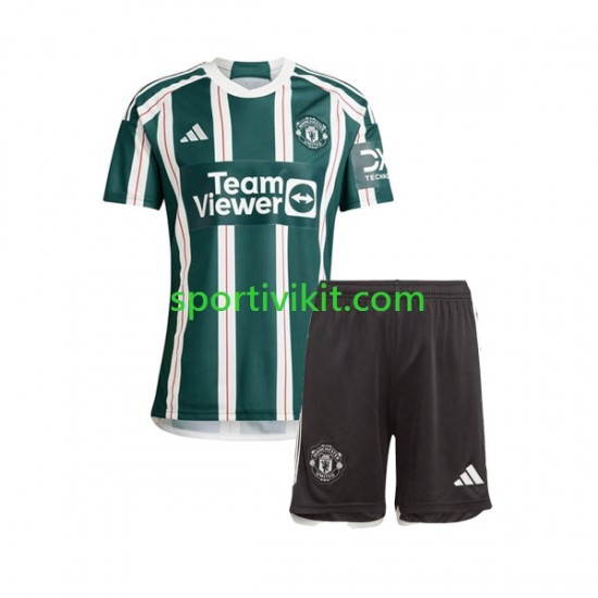 Completo da calcio Bambini Manchester United Maglia Seconda 2023-2024 Manica Corta