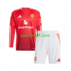Completo da calcio Bambini Manchester United Maglia Prima 2024-2025 Manica Lunga