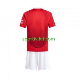 Completo da calcio Bambini Manchester United Rosso Maglia Prima 2024-2025 Manica Corta