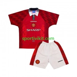Completo da calcio Bambini Manchester United Retro 1996 Maglia Prima Manica Corta