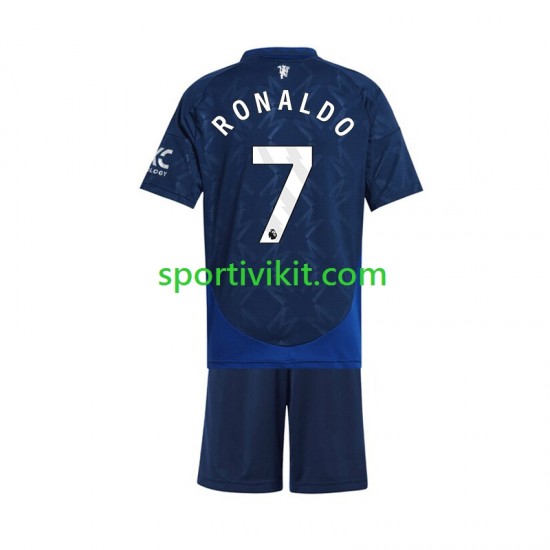 Completo da calcio Bambini Manchester United Cristiano Ronaldo 7 Maglia Seconda 2024-2025 Manica Corta