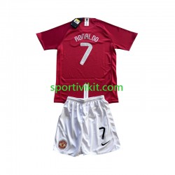 Completo da calcio Bambini Manchester United Cristiano Ronaldo 7 Champion League Retro 2007 Maglia Prima Manica Corta