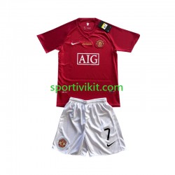 Completo da calcio Bambini Manchester United Cristiano Ronaldo 7 Champion League Retro 2007 Maglia Prima Manica Corta