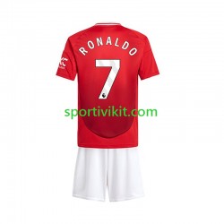 Completo da calcio Bambini Manchester United Cristiano Ronaldo 7 Maglia Prima 2024-2025 Manica Corta