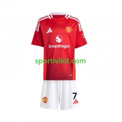 Completo da calcio Bambini Manchester United Cristiano Ronaldo 7 Maglia Prima 2024-2025 Manica Corta