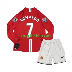 Completo da calcio Bambini Manchester United Cristiano Ronaldo 7 Retro 2007 Maglia Prima Manica Lunga