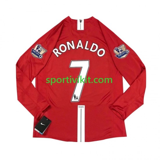 Manchester United Cristiano Ronaldo 7 Retro 2007 Uomo Maglia Prima Manica Lunga