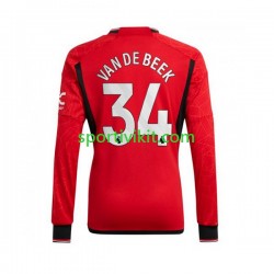 Manchester United Donny van de Beek 34 Uomo Maglia Prima 2023-2024 Manica Lunga