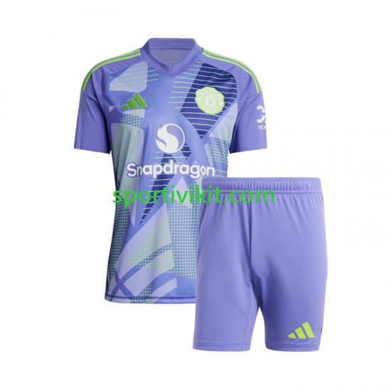 Completo da calcio Bambini Manchester United Portiere Maglia Prima 2024-2025 Manica Corta Completo da calcio Bambini Manchester United Portiere Maglia Prima 2024-2025 Manica Corta