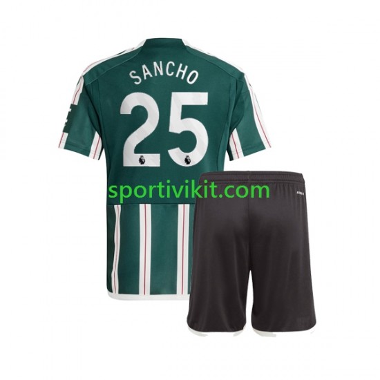 Completo da calcio Bambini Manchester United Jadon Sancho 25 Maglia Seconda 2023-2024 Manica Corta