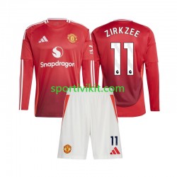 Completo da calcio Bambini Manchester United Joshua Zirkzee 11 Maglia Prima 2024-2025 Manica Lunga