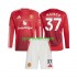 Completo da calcio Bambini Manchester United Kobbie Mainoo 37 Maglia Prima 2024-2025 Manica Lunga