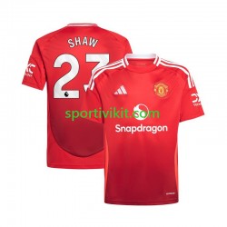 Manchester United Luke Shaw 23 Rosso Uomo Maglia Prima 2024-2025 Manica Corta