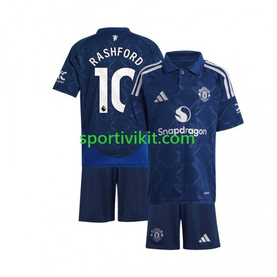 Completo da calcio Bambini Manchester United Marcus Rashford 10 Rosso Maglia Seconda 2024-2025 Manica Corta