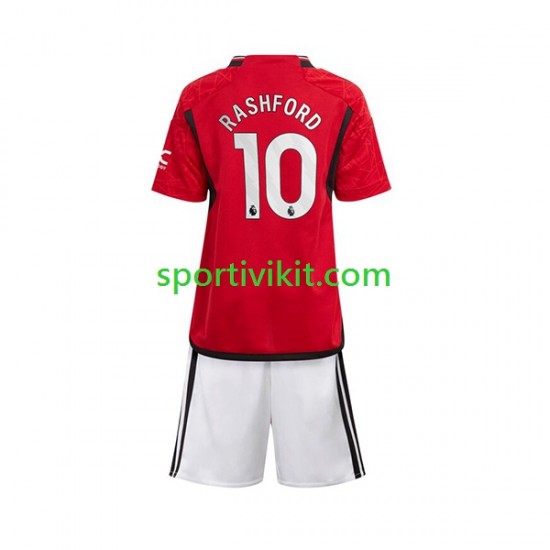 Completo da calcio Bambini Manchester United Marcus Rashford 10 Maglia Prima 2023-2024 Manica Corta
