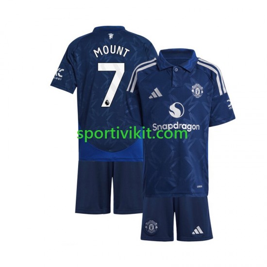Completo da calcio Bambini Manchester United Mason Mount 7 Rosso Maglia Seconda 2024-2025 Manica Corta