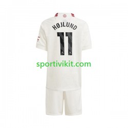 Completo da calcio Bambini Manchester United Rasmus Hojlund 11 Maglia Terza 2023-2024 Manica Corta