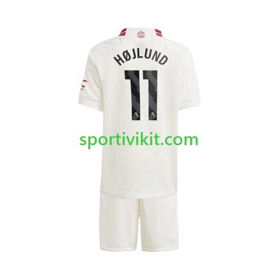 Completo da calcio Bambini Manchester United Rasmus Hojlund 11 Maglia Terza 2023-2024 Manica Corta