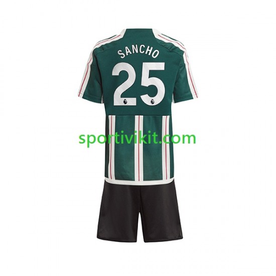 Completo da calcio Bambini Manchester United Sancho 25 Maglia Seconda 2023-2024 Manica Corta