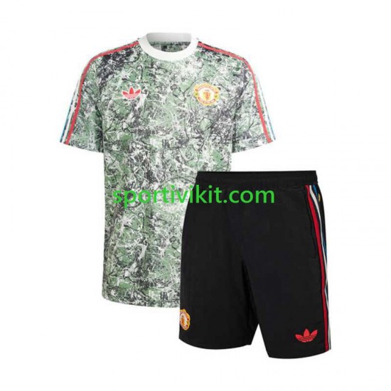 Completo da calcio Bambini Manchester United Stone Roses Maglia Prima 2023-2024 Manica Corta Completo da calcio Bambini Manchester United Stone Roses Maglia Prima 2023-2024 Manica Corta