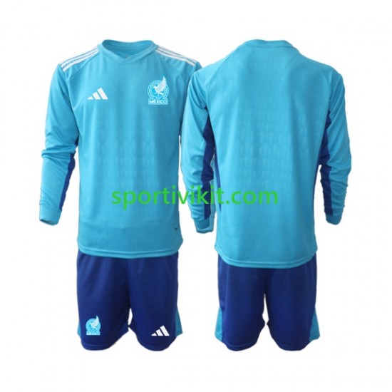 Completo da calcio Bambini Messico Portiere 2022 Maglia Seconda Manica Lunga Completo da calcio Bambini Messico Portiere 2022 Maglia Seconda Manica Lunga