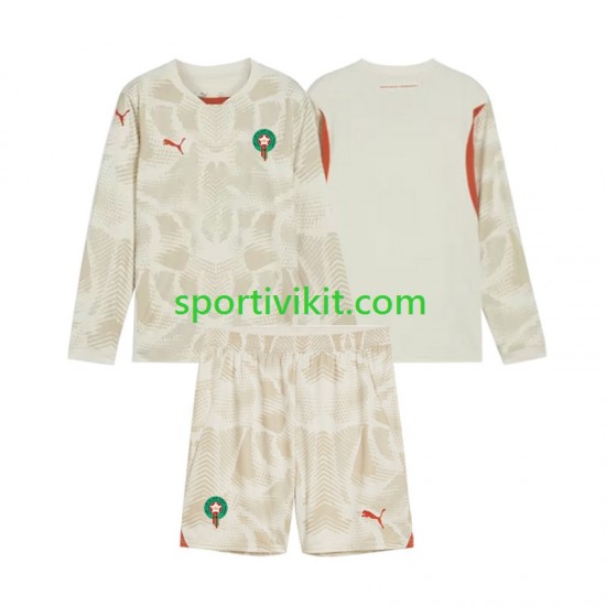 Completo da calcio Bambini Marocco Portiere Maglia Seconda 2024 Manica Lunga Completo da calcio Bambini Marocco Portiere Maglia Seconda 2024 Manica Lunga