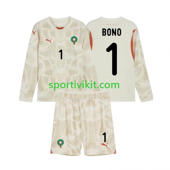 Completo da calcio Bambini Marocco Portiere Yassine Bounou 1 Maglia Seconda 2024 Manica Lunga Completo da calcio Bambini Marocco Portiere Yassine Bounou 1 Maglia Seconda 2024 Manica Lunga