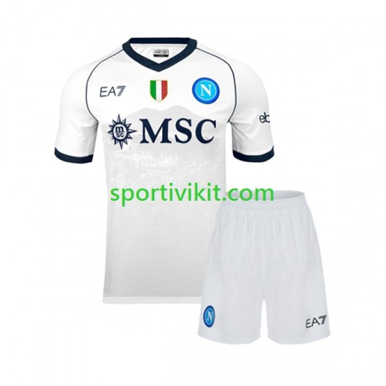 Completo da calcio Bambini Napoli Maglia Seconda 2023-2024 Manica Corta