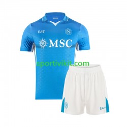 Completo da calcio Bambini Napoli Maglia Prima 2024-2025 Manica Corta