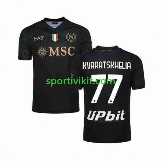 Napoli KVARATSKHELIA 77 Uomo Maglia Terza 2023-2024 Manica Corta