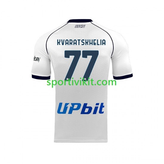 Napoli Khvicha Kvaratskhelia 77 Uomo Maglia Seconda 2023-2024 Manica Corta