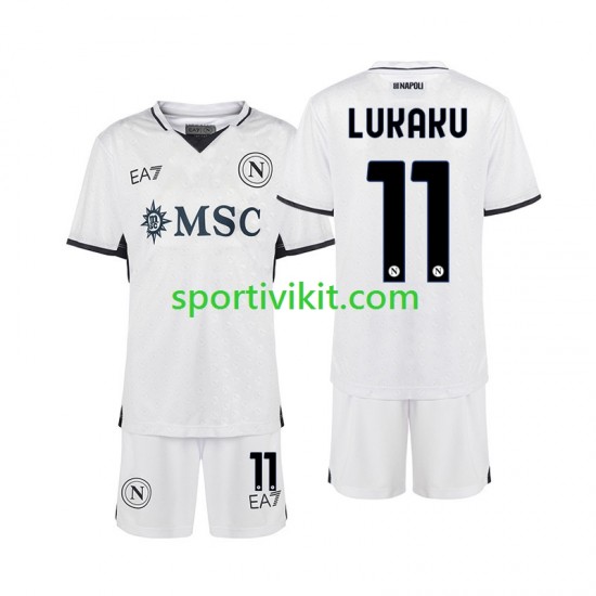 Completo da calcio Bambini Napoli Lukaku 11 Maglia Seconda 2024-2025 Manica Corta Completo da calcio Bambini Napoli Lukaku 11 Maglia Seconda 2024-2025 Manica Corta